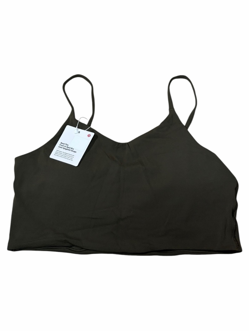 NWT Lululemon Bend This Cami Spaghetti-Strap Bra (Olive Brown) Size L/XL